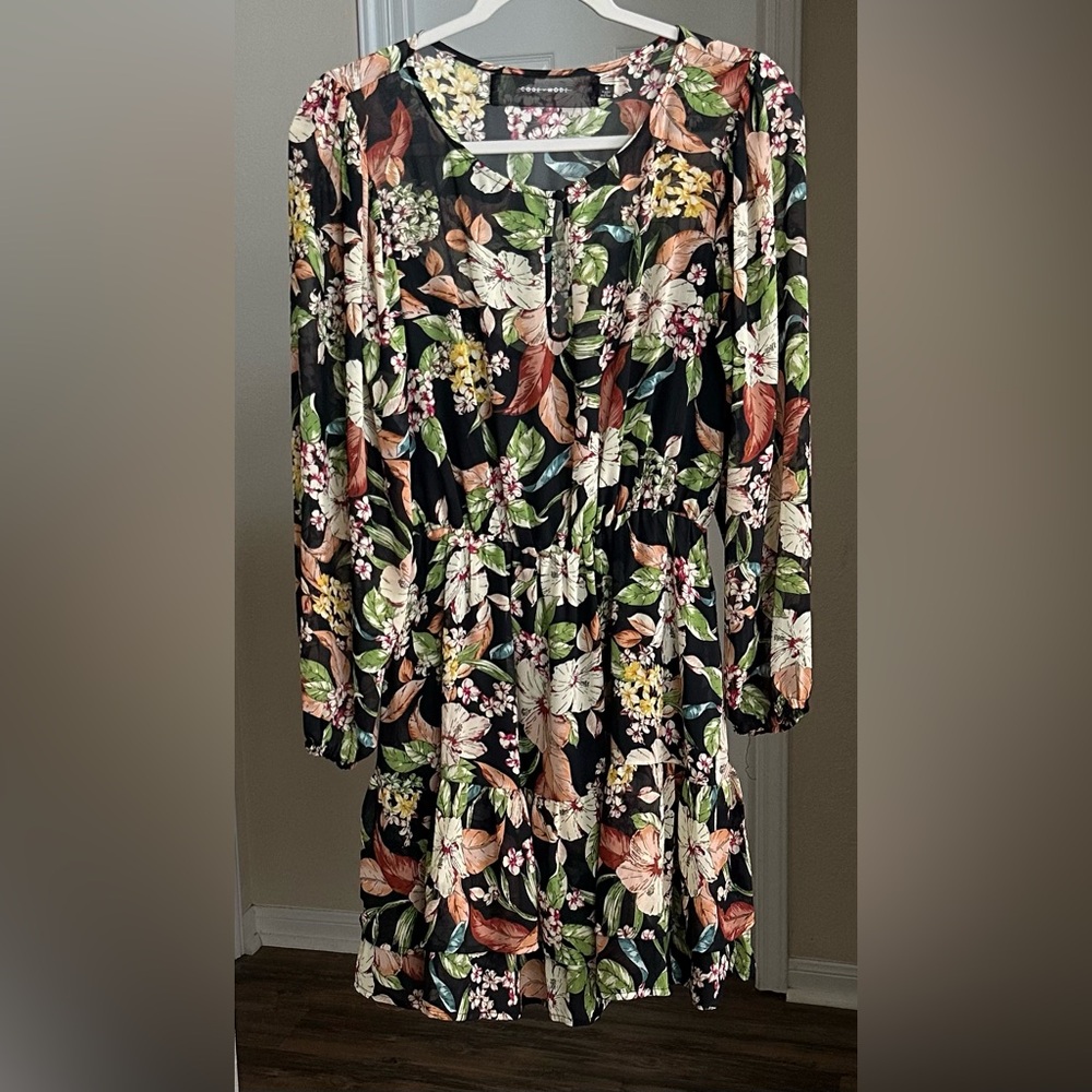 Code X Mode Black Floral Dress